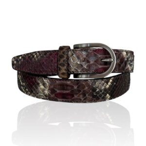 Mooie Riccamente Python leren riem, Panamera bruin, wit