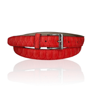 Mooie Python leren riem Riccamente Monaco Rood 2.5 cm breed