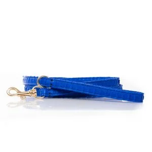 Alternative view of Luxe Riccamente Hondenriem met halsband, Python leer, Poedel blauw