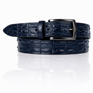 Exclusieve Riccamente Krokodillen leren riem, Gunmetal Black buckle, Napoli Donkerblauw