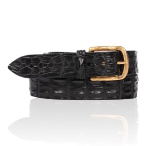 Exclusieve Riccamente Croco leren riem, Gold Buckle, Sicily Black Edition