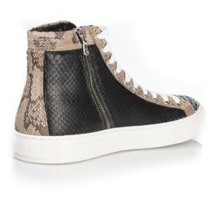 Alternative view of Exclusieve Riccamente Custom Sneaker Python leer Zwart met Taupe