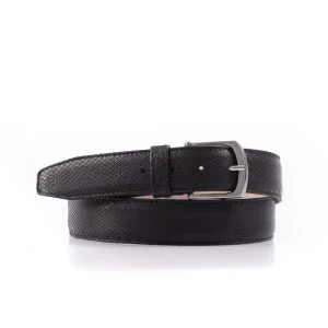 Exclusieve Riccamente Slangen leren riem, Carbon Zwart