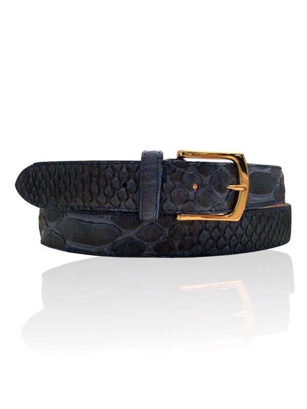 Python leren riem Belvedere Gold blauw