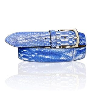 Exclusieve Python leren riem Riccamente Panama wit met blauw