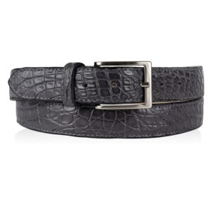 Mooie Kroko leren riem Nardo grijs
