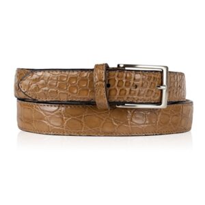Croco leren riem Sorrento taupe bruin