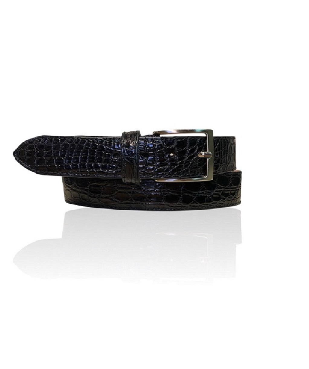 Exclusieve Riccamente Croco leren riem Venum Glossy zwart