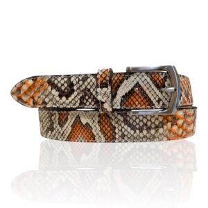 Exclusieve Python leren Riccamente Milano riem oranje wit