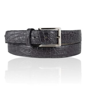 Mooie Riccamente Kroko leren riem, Nardo grijs