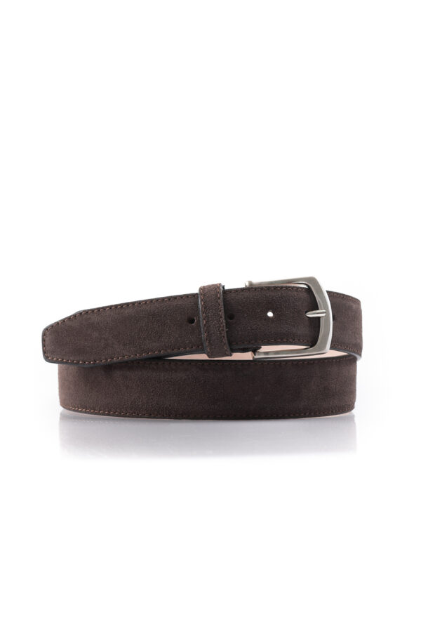 Exclusieve Italiaanse Suede leren riem, Riccamente Milano, 4 cm breed - Afbeelding 6