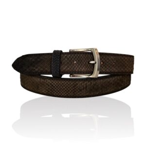 Premium Riccamente Python leren riem Nubuck Briono Bruin