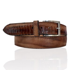 Ostrich leren Riccamente riem Special Struzzo Cognac, Bruin