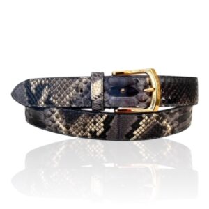 Exclusieve handgeverfde python leren Riccamente riem Grijs zwart