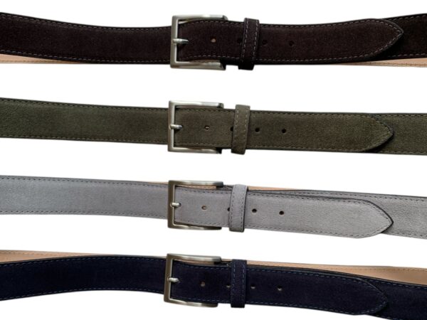 Exclusieve Italiaanse Suede leren riem, Riccamente Milano, 4 cm breed