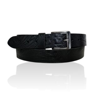 Mooie Italiaanse Croco Leren riem Riccamente Barrio diep donkerblauw