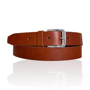 Mooie Italiaanse Leren riem Riccamente Remy cognac bruin ook grote maten