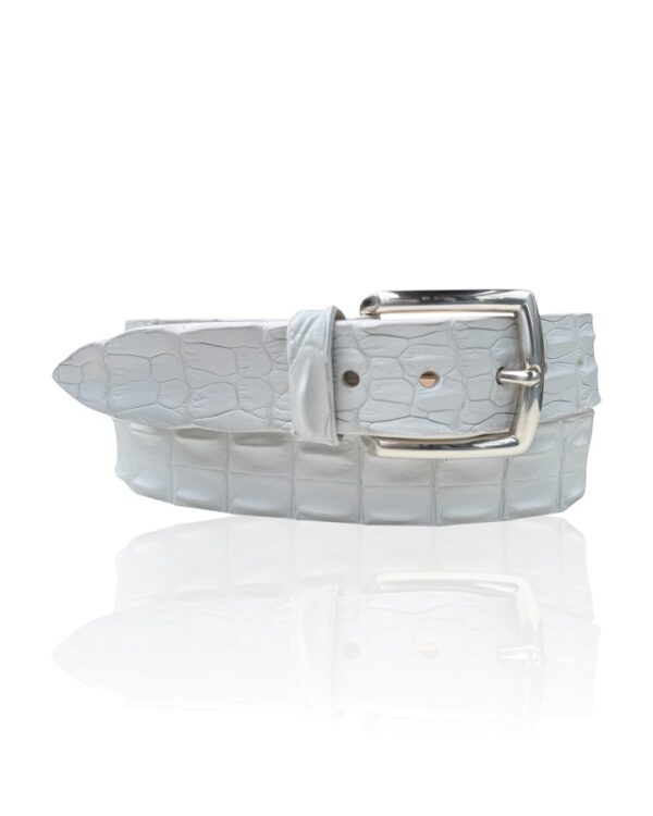 Exclusieve Ambachtelijke Croco leren riem Riccamente Aventador Wit