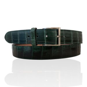 Exclusieve Riccamente Croco lederen riem Bottellato Groen, ook grote maten