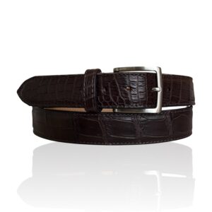 Exclusieve Riccamente Croco lederen riem Risotto Bruin, Ook grote maten