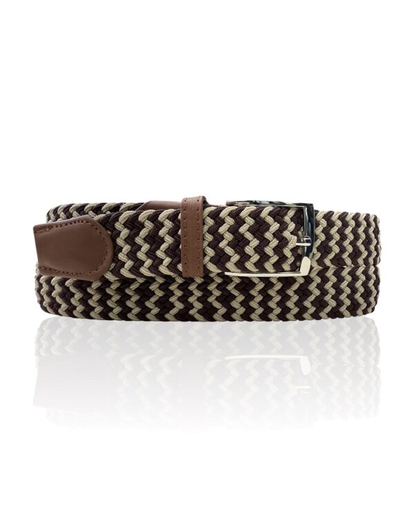 Elastische, stretch riem Riccamente Bruin, Beige