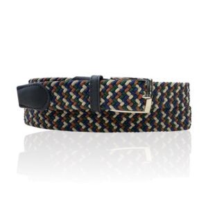 Elastische, stretch riem, Riccamente Bruin, Camel, Blauw, Groen