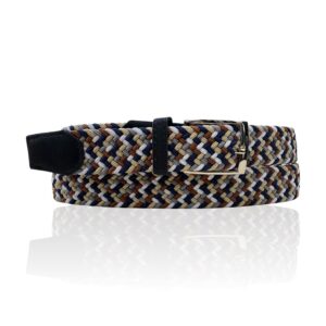 Elastische, stretch riem, Riccamente Blauw, Grijs, Camel, Bruin, Wit
