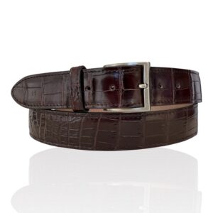 Exclusieve Riccamente Croco lederen riem Risotto Bruin, Ook grote maten