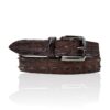 Luxe Croco Leren riem, Gunmetal buckle, Riccamente Baretta Bruin Italiaans Design