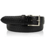 Exclusieve Riccamente Slangen leren riem, Carbon Zwart
