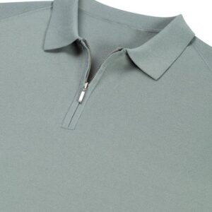 Alternative view of Mooie Riccamente Italiaanse Polo met halve rits Napoli Groen