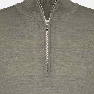 Alternative view of Mooie Riccamente Italiaanse Merino trui halve rits Napoli Groen