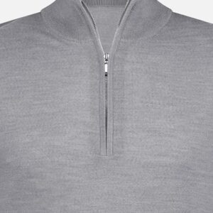 Alternative view of Mooie Riccamente Italiaanse Merino trui halve rits Napoli Grijs