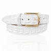 Exclusieve Riccamente Croco leren riem, Gouden Gesp, Aventador Wit