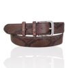 Premium Riccamente Python leren riem, Chocolate Bruin