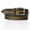 Special Handpaint Croco leren riem Mat Zilveren Gesp, Baretto Bruin, Beige, Cognac
